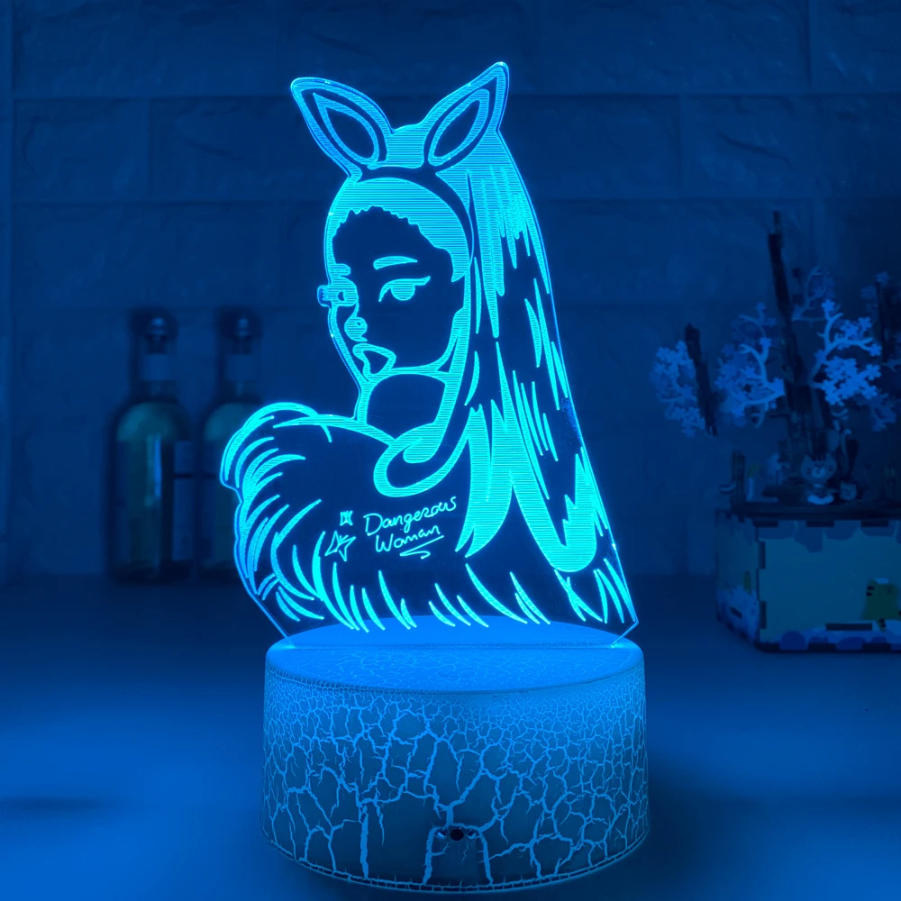 

Celebrity Singer Ariana Grande Night Light Led Touch Sensor Color Changing Nightlight for Fans Gift Adult Night Lamp Bedroom