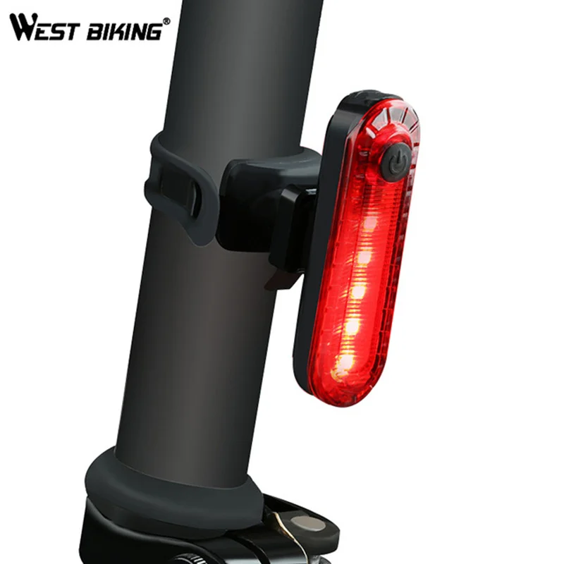 WEST BIKING светодиодный USB Перезаряжаемый велосипедный задний светильник водонепроницаемый Предупреждение льный фонарь MTB дорожный велосипедный задний светильник s