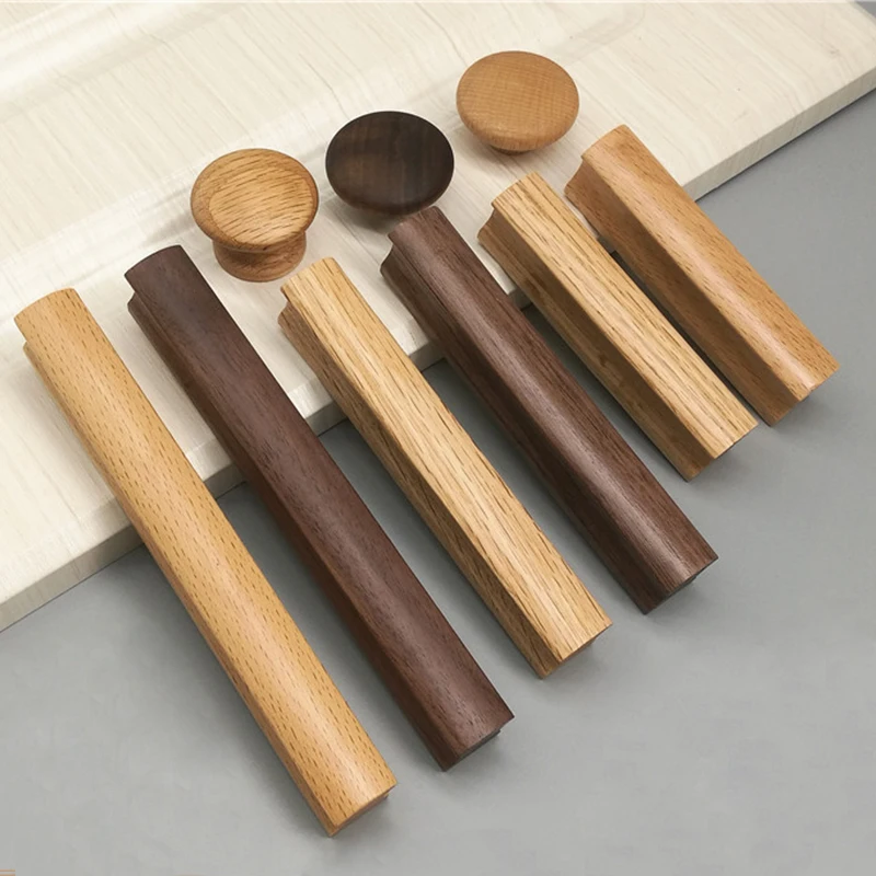 Деревянная дверная ручка для ящика Шкаф дома магазин одежды офис простой стиль