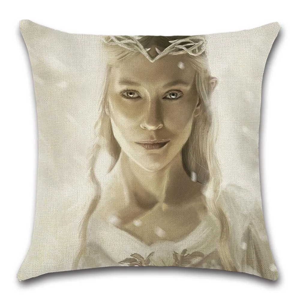 Чехол для подушки из хлопка и льна с принтом колец фильмов декоративное домашнее