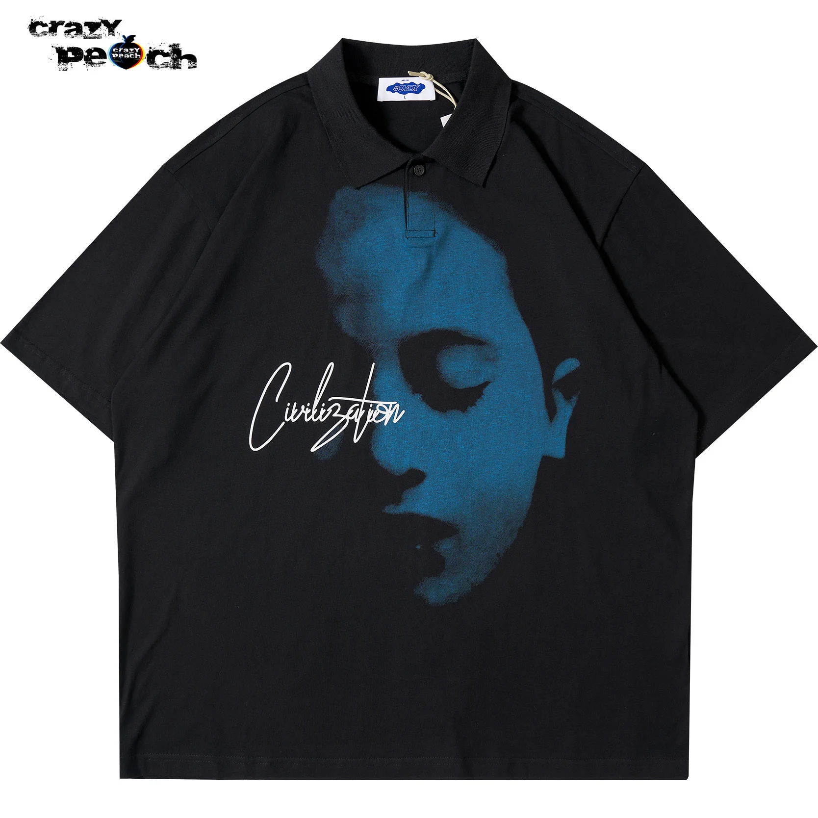 

Punk Polo Shirt Streetwear Hip Hop Para Hombre Mens T Shirts Men Harajuku Oversized Tops Street Wear Korean Fashion Clothing