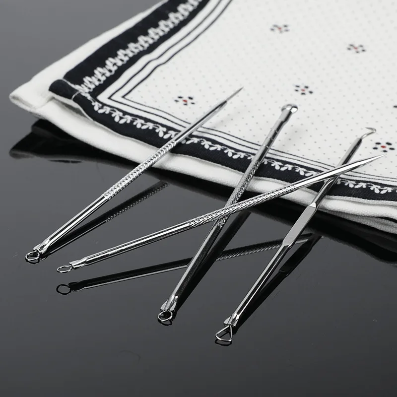 

ZZDOG 4 Acne Needles Remover & Pimple Remover Nose Cleanser Tool Kits Facial Cosmetics Acne Extractor Portable With Storage Box