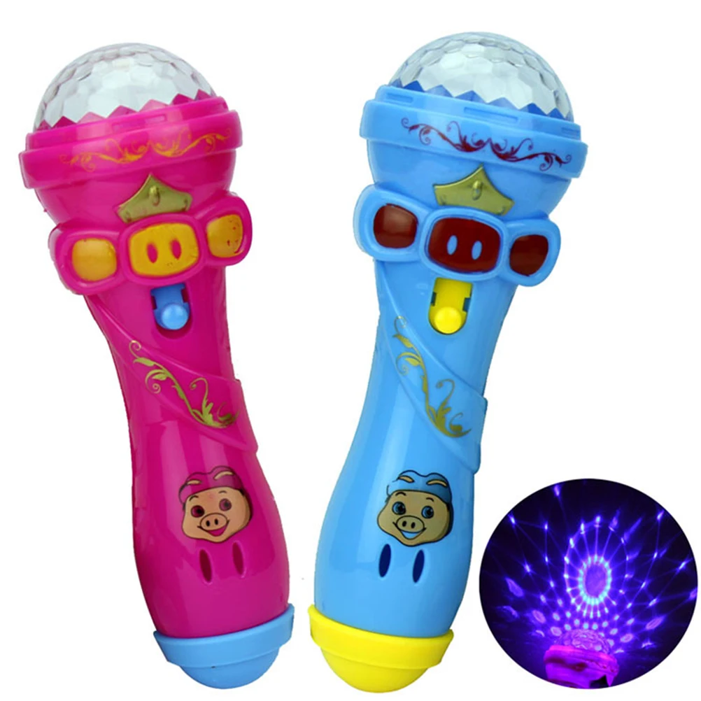 

1PCS Sky stars Projection Bal LED Flashing Karaoke Singing Microphone Pig Toyl Light Kids Funny Gift Random Color Magic stick