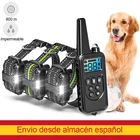 Перезаряжаемый электронный ошейник для дрессировки собак, 800 м, водонепроницаемый, Стоп лай, ЖК-дисплей, дистанционное управление, удар током, вибрация, звук