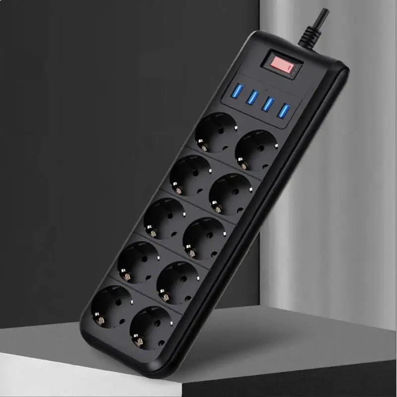 Удлинитель электрический с 4 USB-портами на 6 розеток 10 отверстий | Обустройство