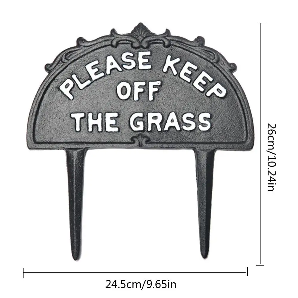 

Garden Yard Sign Please Keep Off The Grass Sign with Stake Warning Logo Cast Iron Yard Sign for Outdoors Garden Decoration