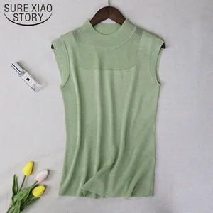 Топ женский трикотажный, модная пикантная белая рубашка в уличном стиле, однотонный Вязаный топ из вискозы, 2922 50