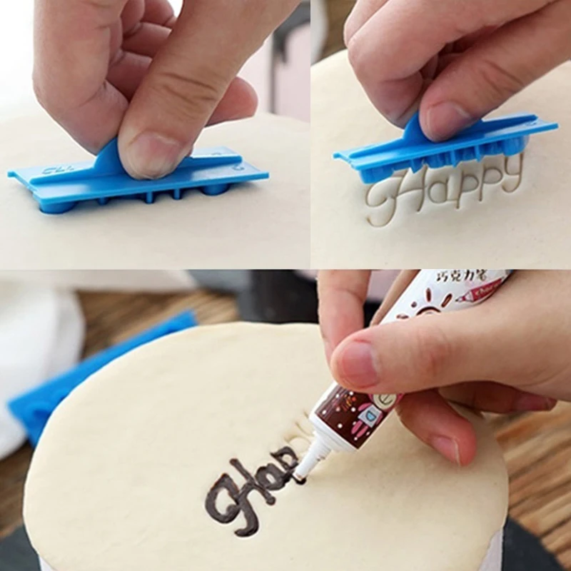 

6 шт./компл. тиснитель для помадки для торта, пластиковая Бриллиантовая форма для выпечки «С Днем Рождения» с наилучшими пожеланиями, инстру...