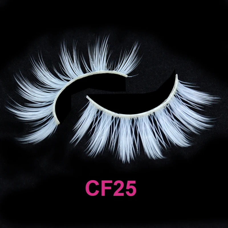 White Color Natual Long Fluffy Soft Wispies False Eyelashes Natural Fake Snow Colored Lashes Cosplay Halloween Makeup | Красота и
