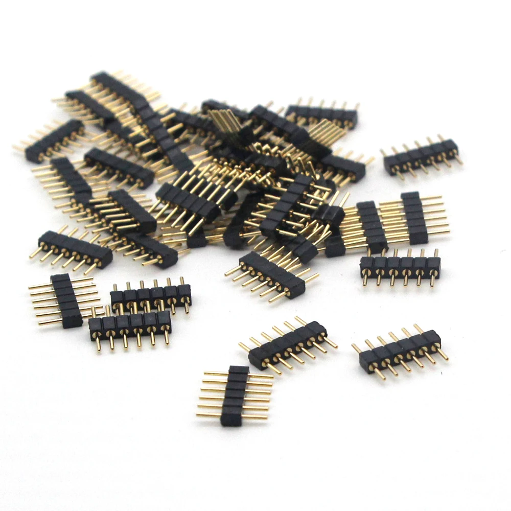 10 шт. 4Pin 5Pin 6PIN иглы RGB RGBW + CCT коннектор адаптер мужской двойной вставкой для 5050 3528