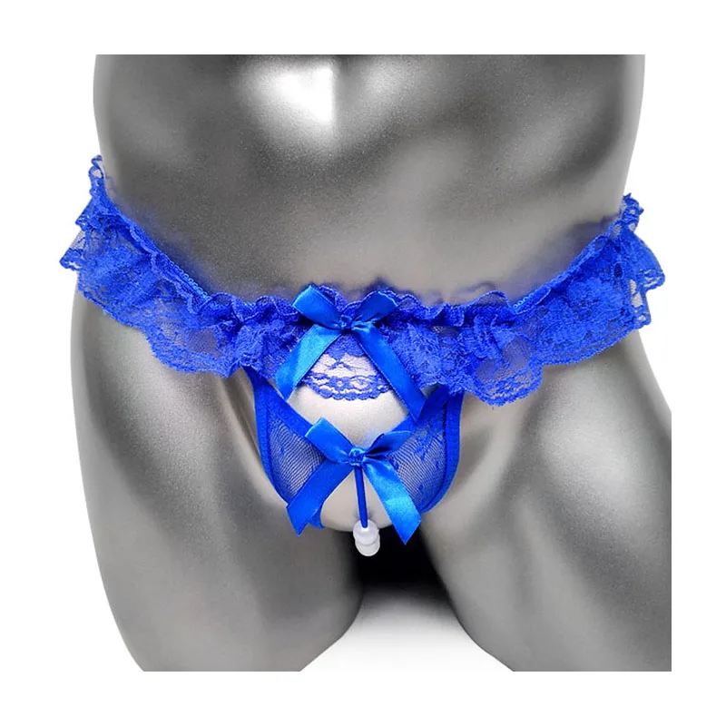 Кружевные трусики стринги с оборками сексуальное нижнее белье отверстием для