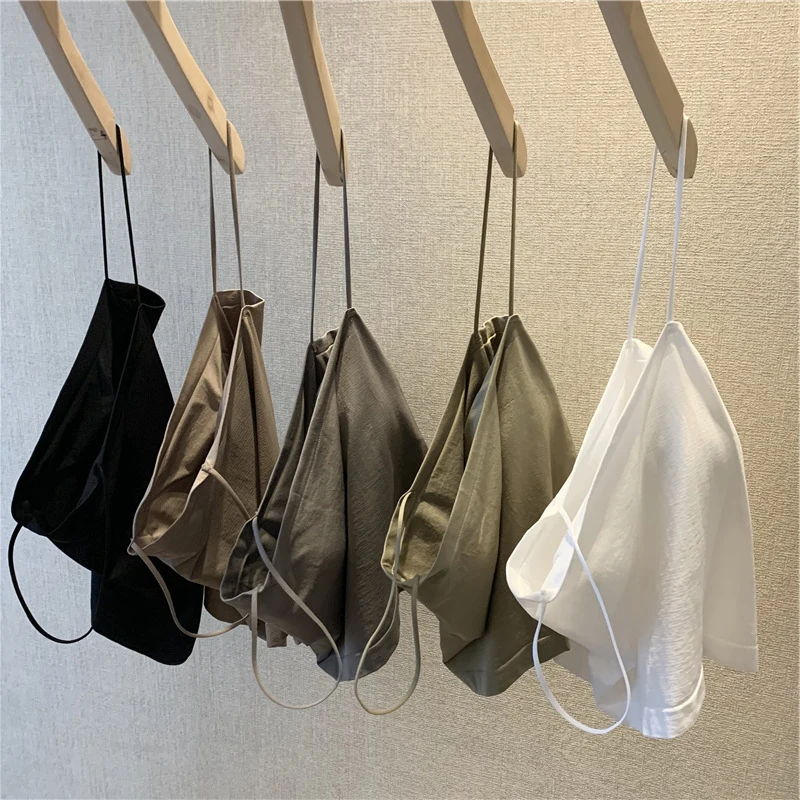 

Women's Tube Top America Slim Sexy Crop Top Simple All-match Solid Color Thin Straps Seamless Tanks Underwear For Female