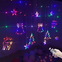 led christmas curtain lights string garland fairy lights for party holiday wedding new year decoration 2022 xmas ornament decor
