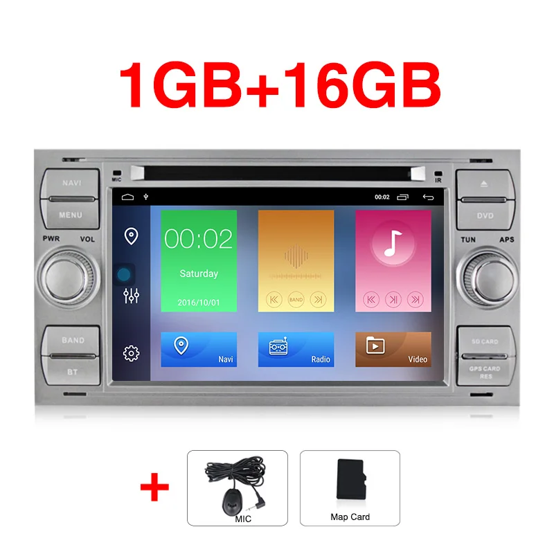 MEKEDE 1024X600 2+ 32G 2 Din Android 9,1 автомобильный dvd мультимедийный плеер gps для Ford Mondeo Focus Transit C-MAX S-MAX Fiesta Автомагнитола - Цвет: 16G