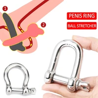 bdsm cbt delay ejaculation ball stretcher male cock penis ring lock scrotum pendant weight chastity belt device sex toys for men