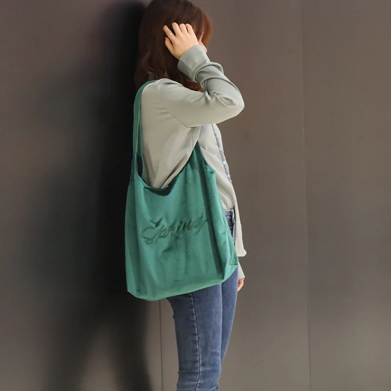 Вышитая сумка через плечо женская хозяйственная Экологичная Сумка Большая