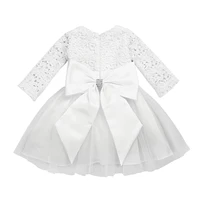 newboen baby girl princess tutu dress long sleeves lace bowknot flower girl dresses for wedding birthday party infant clothes