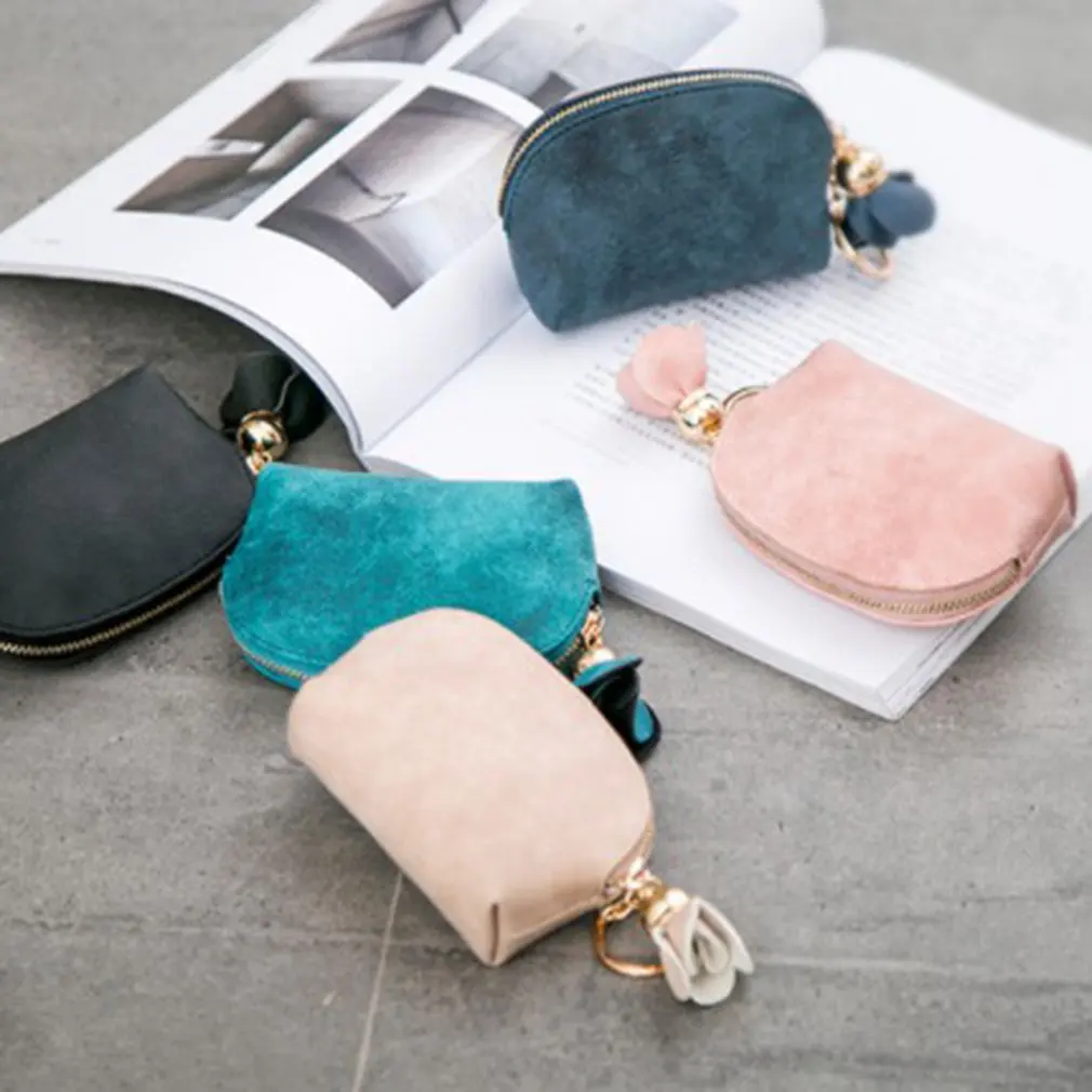 2020 PU кожаный мини креативный однотонный кошелек Студенческая гарнитура для