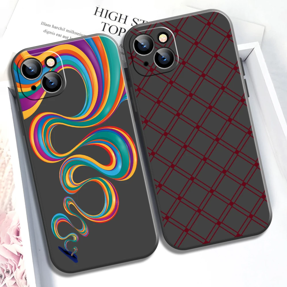 

Black Phone Case For iPhone 11 12 13 Pro MAX 6 6S 7 8 Plus 13 12 Mini X XR XS MAX Funda Coque Carcasa Cases Soft K Daisy Grid