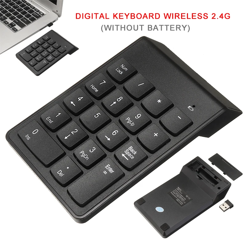 1 шт., беспроводная цифровая мини-клавиатура, 18 клавиш, 2,4 ГГц