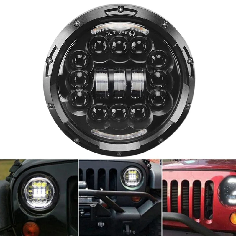 

7 Inch Round LED Headlight Halo Angle Eyes for Jeep 97- Wrangler JK LJ TJ