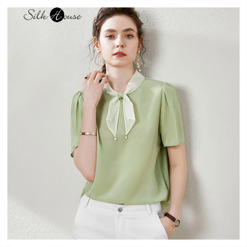 

Design Sense Minority European Style Silk Shirt Female 2020 Fashion New Style Small Fragrance Top Summer