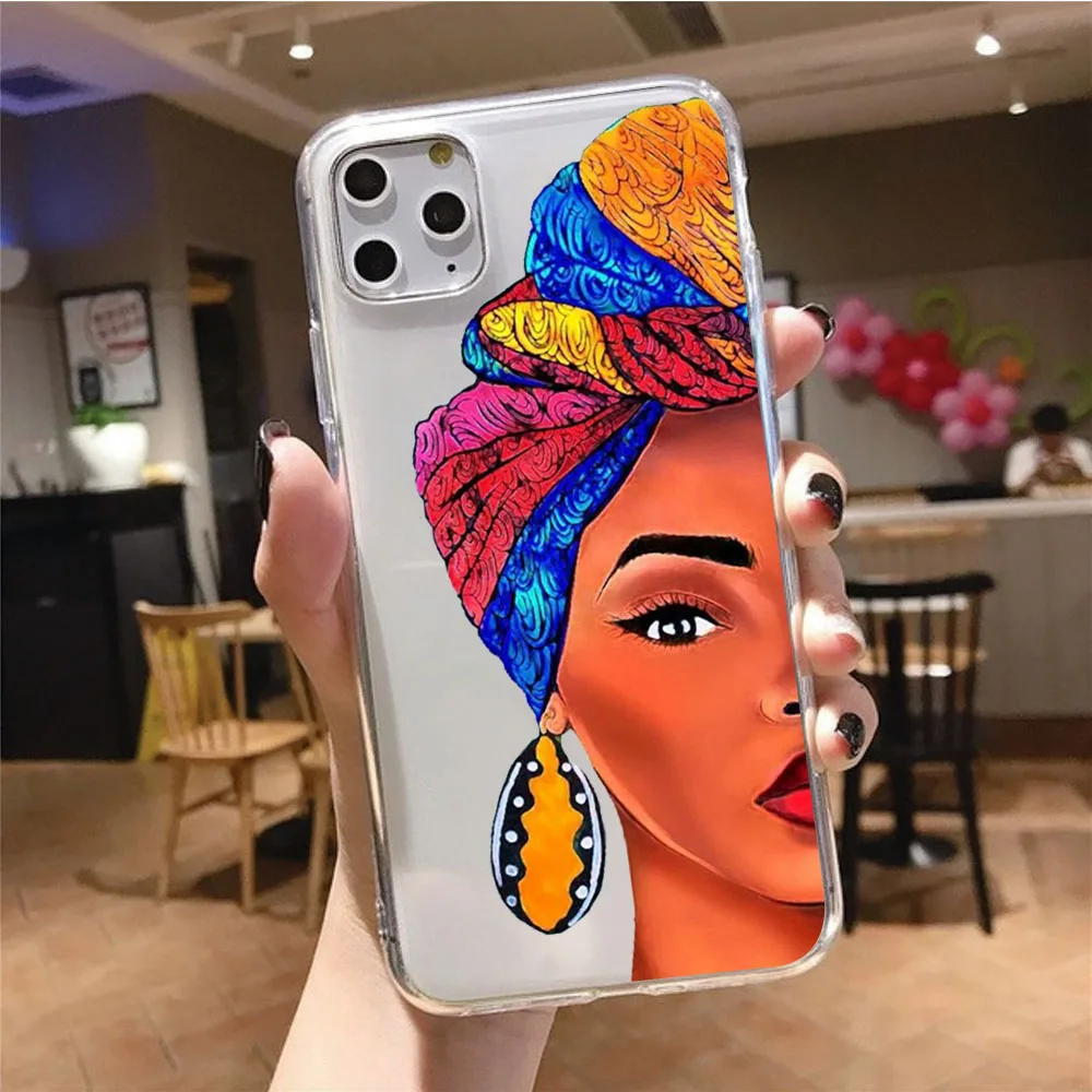 Cartoon South Africa Woman Phone Case For iphone 14 13 Pro Max 12mini 12 11 ProMax XS MAX XR SE2 8 7 plus X