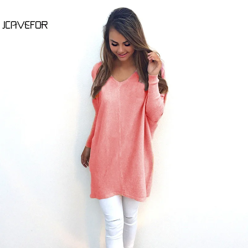 Женский вязаный свитер с V-образным вырезом длинным рукавом | Женская одежда