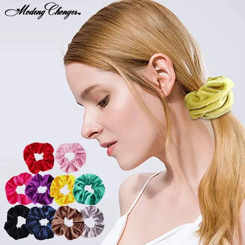 

Fashion Velvet Solid Hair bands Women Cute Elastic Hair Scrunchie Headband Girls Korea Hair Accessories Ponytail Holder Hair Tie
