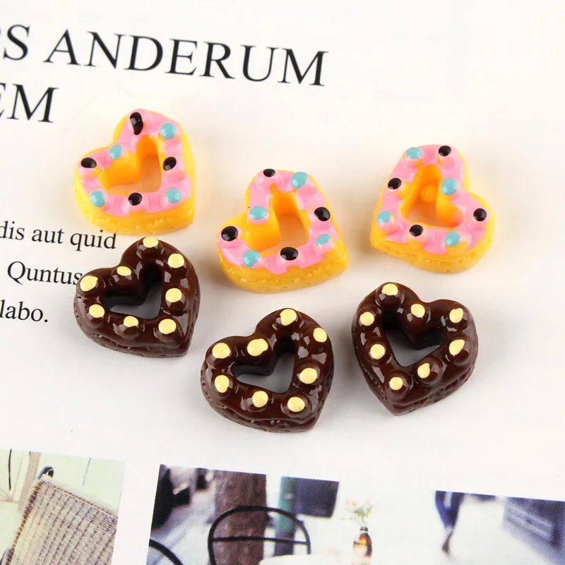 10 шт. Семена сладкого сердце пончики Кабошон из смолы с плоской задней стороной