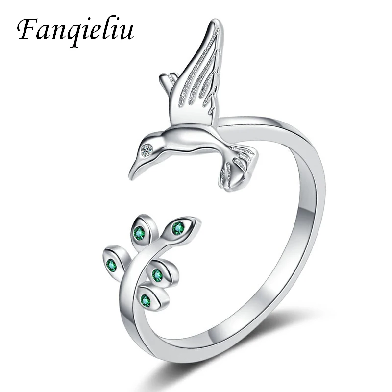 

Женское винтажное обручальное кольцо Fanqieliu, из серебра 925 пробы, с кристаллом в виде птицы, FQL21266