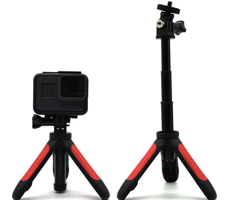 Red Мини штатив для селфи выдвижной монопод для Gopro Hero 6 5 4 3+ SJCAM Xiaomi YI 4k eken camera - Цвет: Red