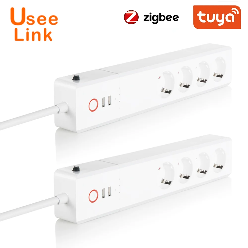 Умный удлинитель Zigbee с 4 розетками евровилкой независимым управлением несколько