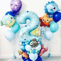 baby shower under the sea animals foil balloons mermaid ocean party helium balloon birthday party decoration kids ballon