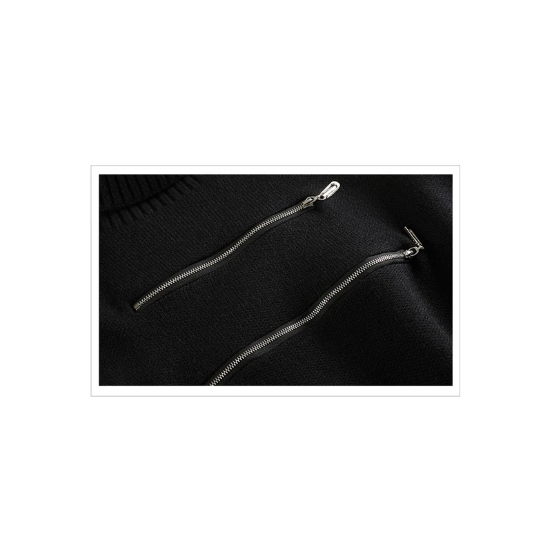 Женский свитер с высоким воротником однотонный эластичный пуловер длинным