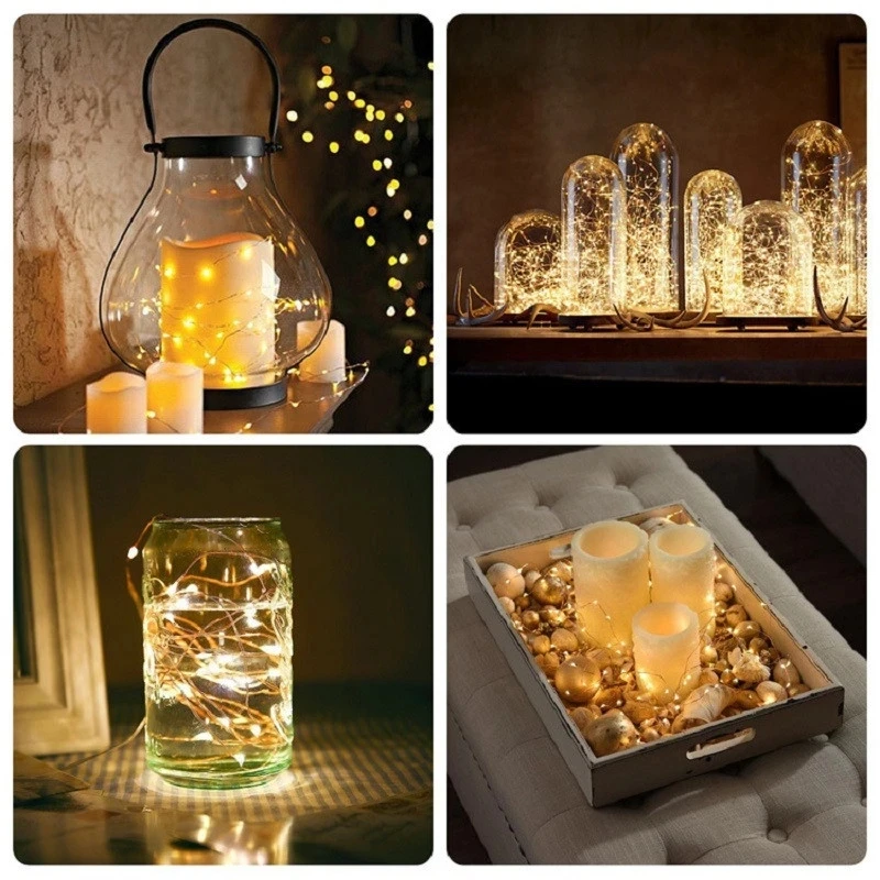 10pcs Outdoor DIY LED String Light IP65 2M 20LED Candle Submersible Underwater Lamp for Vase Bottle Fish Tank Aquarium - купить по