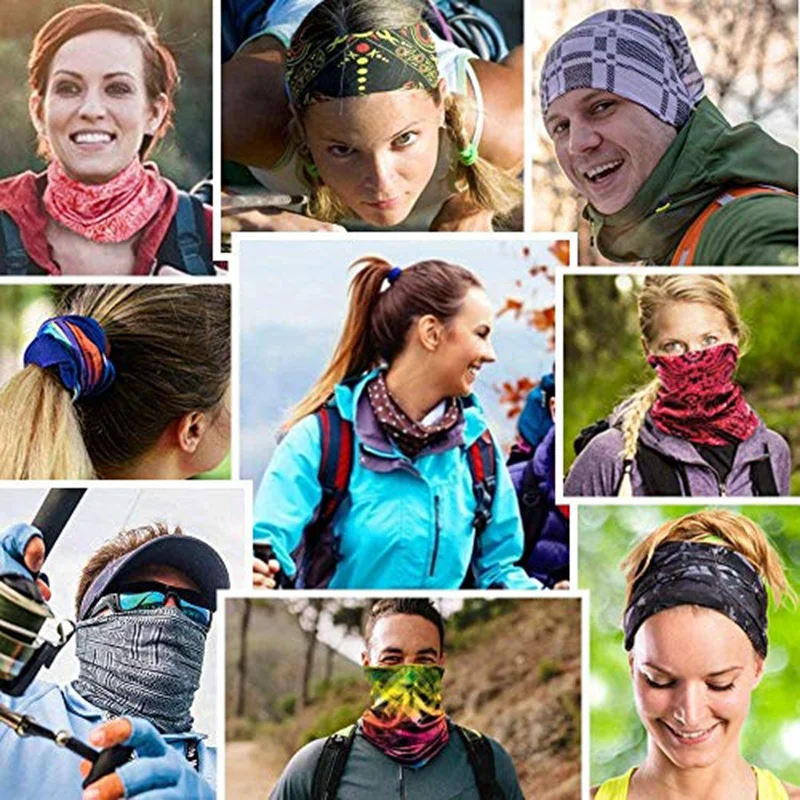 

Neck Gaiter Bandana 24Pcs Reduce Pollution Half Balaclava Headwear Neck Gaiter, Head Wrap Multifunctional Head Scarf