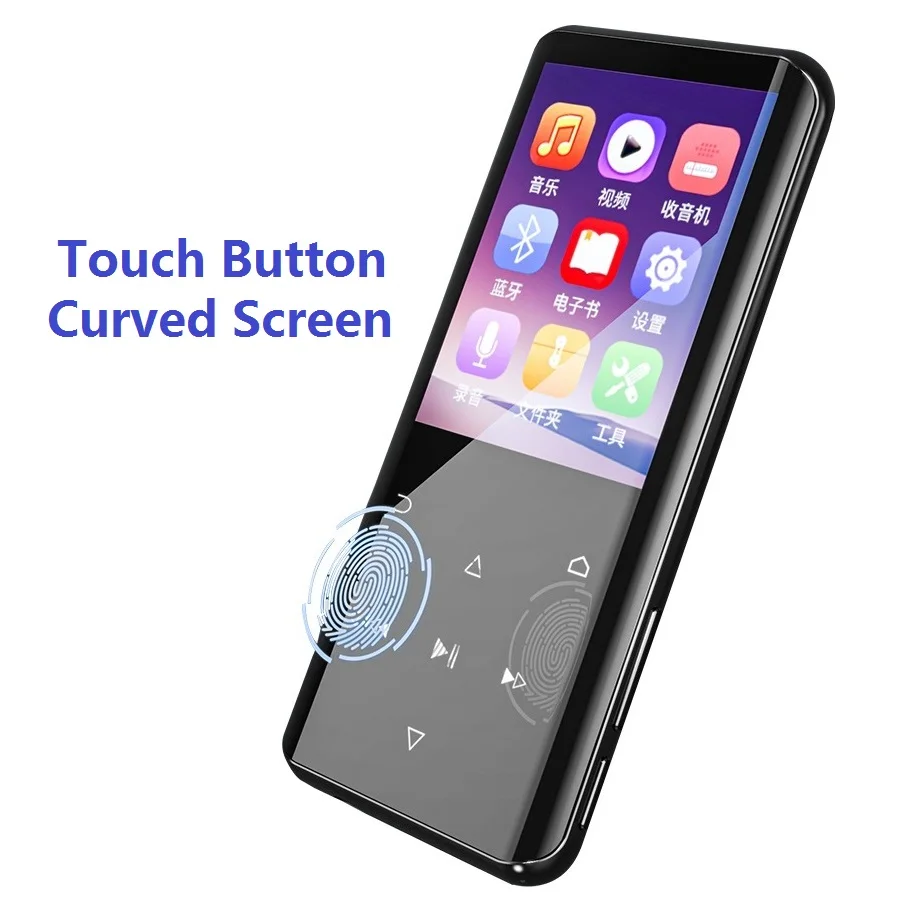 MP4 плеер RUIZU D25 Bluetooth 5 0 встроенный динамик изогнутый экран 2 4 дюйма с FM радио запись