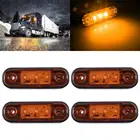 Fuleem 4 шт. Янтарный 3 светодиодный, боковой, габаритный фонарь лампа грузовик с прицепом Кемпер RV Водонепроницаемый 12V-24V