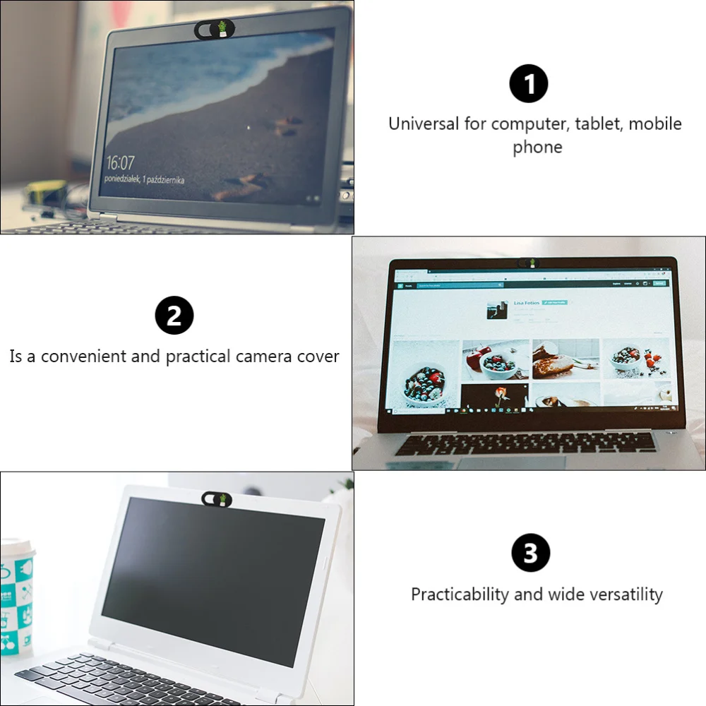 

6 PCS Camera Cover Slide Blocker Potted Plant Pattern Cover Tablet Webcam Slider