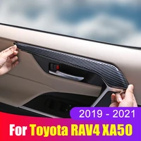 for toyota rav4 rav 4 2019 2020 2021 2022 xa50 carbon fiber car interior door armrest pull handle strip cover trim accessories