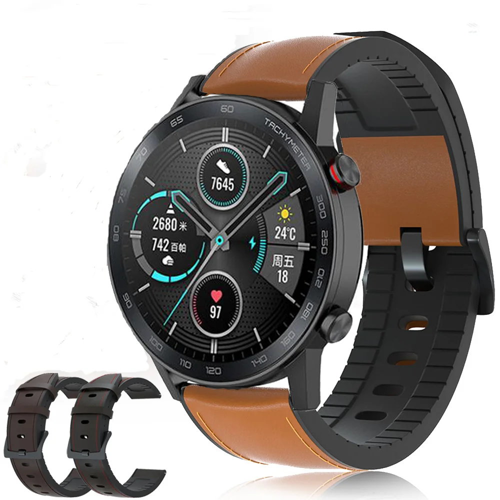 

Ремешок силиконовый для Huawei Honor magic Watch 2 GT 2 46 мм 42 мм, браслет из натуральной кожи для наручных часов, 20 мм 22 мм
