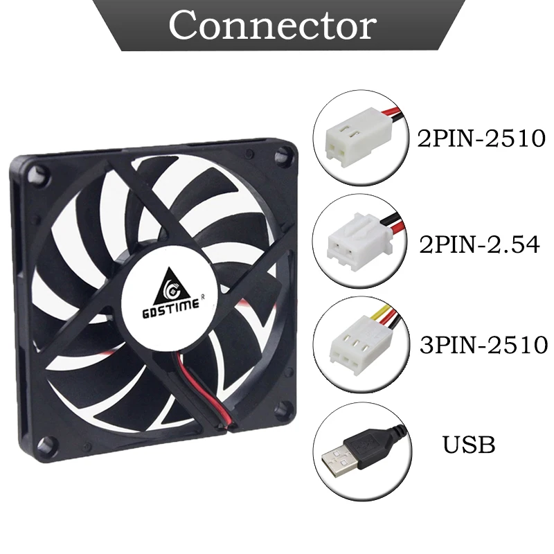 1 шт. Gdstime DC 5 в 12 В 24 2 контакта 3 USB 80 мм 80x80x10 двойной шар ПК бесщеточный осевой