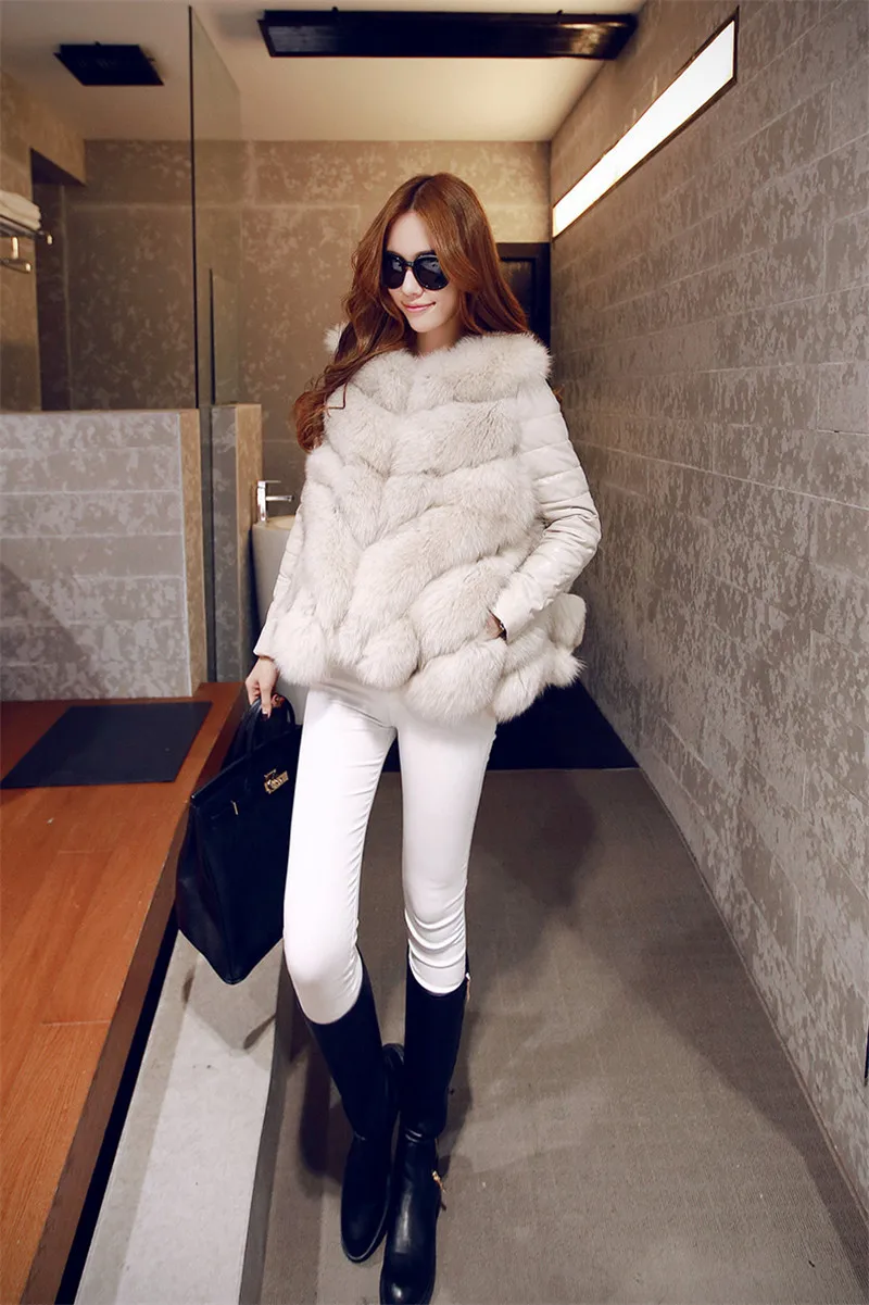 Женская куртка из искусственной кожи Fox теплая зимняя куртка-накидка WXF276 2020 |