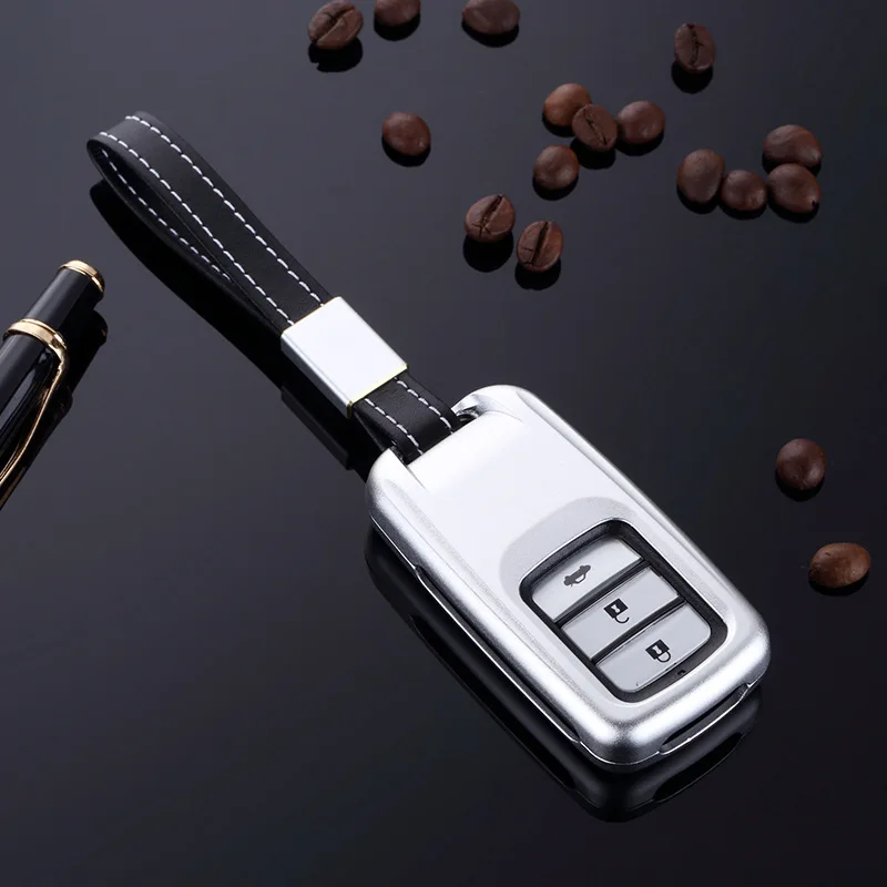 Чехол для ключей из алюминиевого сплава автомобиля чехол смарт-ключей Honda Civic CR-V