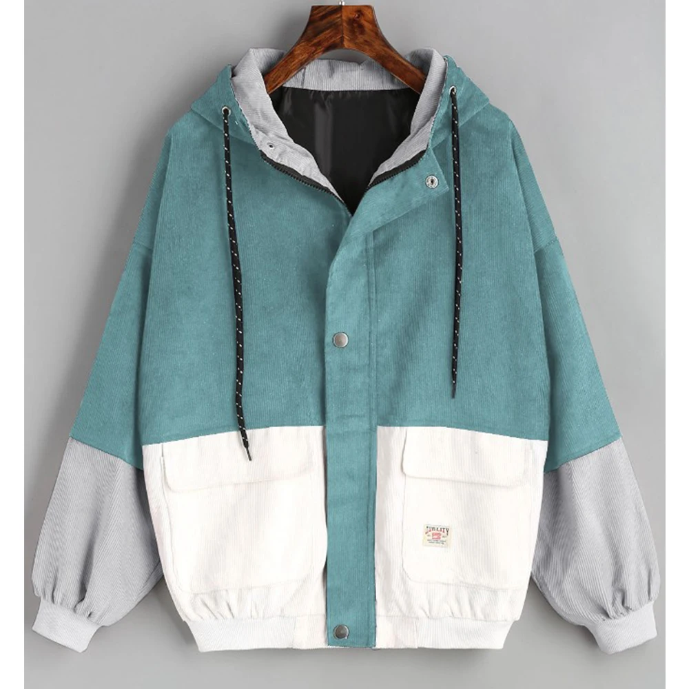 Модная осенне-зимняя верхняя одежда винтажная Вельветовая куртка Женская