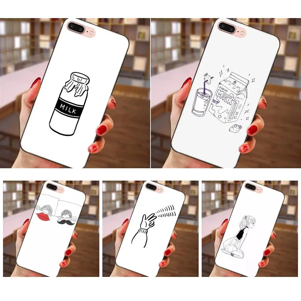 Milk Smile Girl для Samsung Galaxy Note 4 8 9 G313 S3 S4 S5 S6 S7 S8 S9 S10 Edge Plus Lite I9082 мягкая оптовая