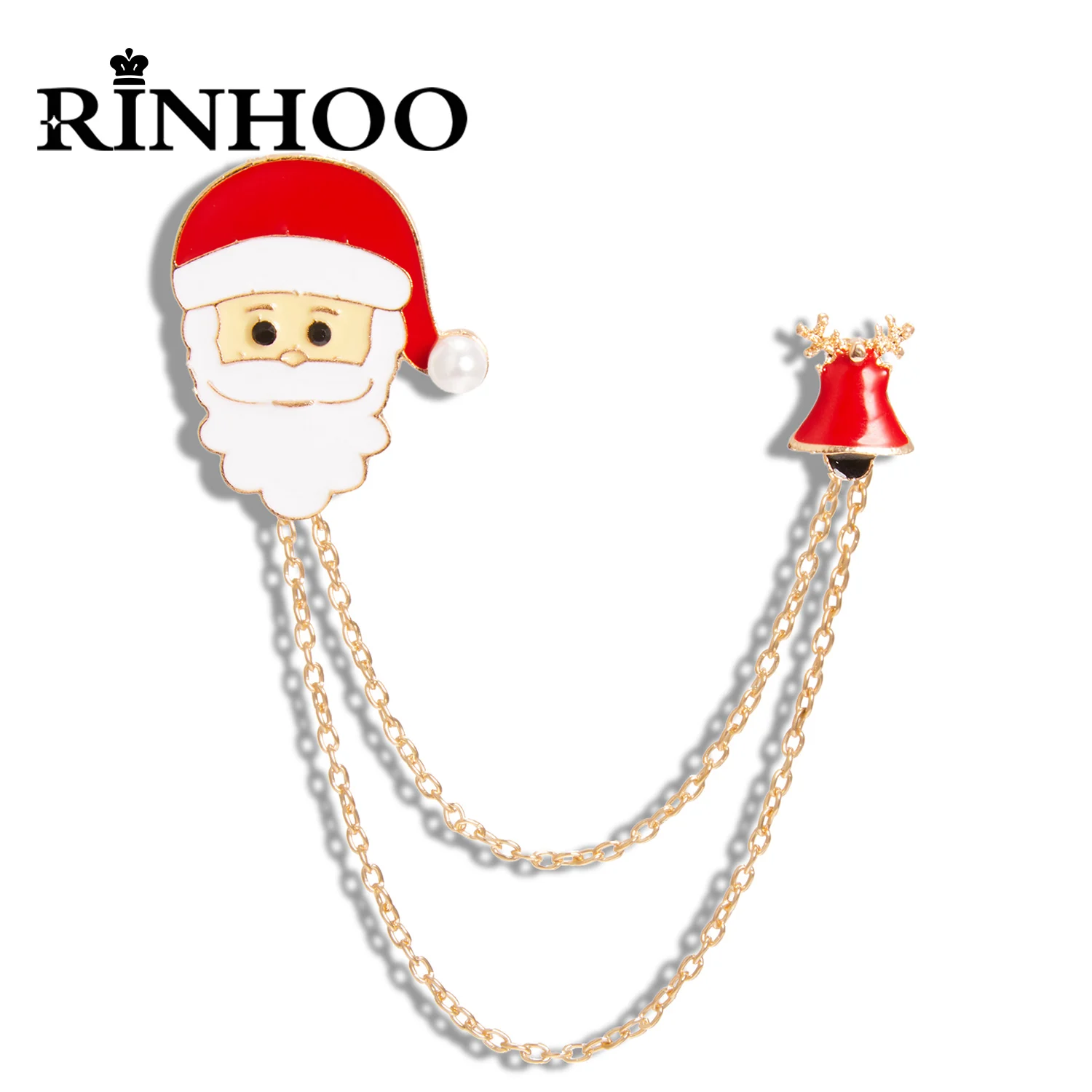 

Rinhoo Merry Christmas Brooch Xmas Chain Tassel Santa Claus Snowflake Enamel Badge Small Lapel Pins New Year Party Gifts Jewelry