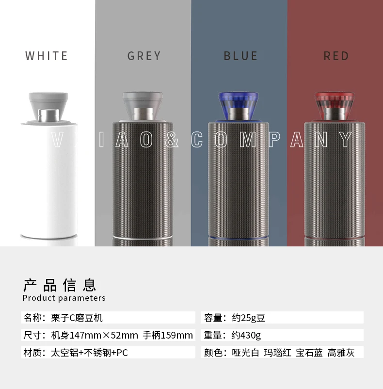 

coffee grinder Aluminum Manual Coffee grinder Stainless steel Burr grinder Conical Coffe bean miller WF1016