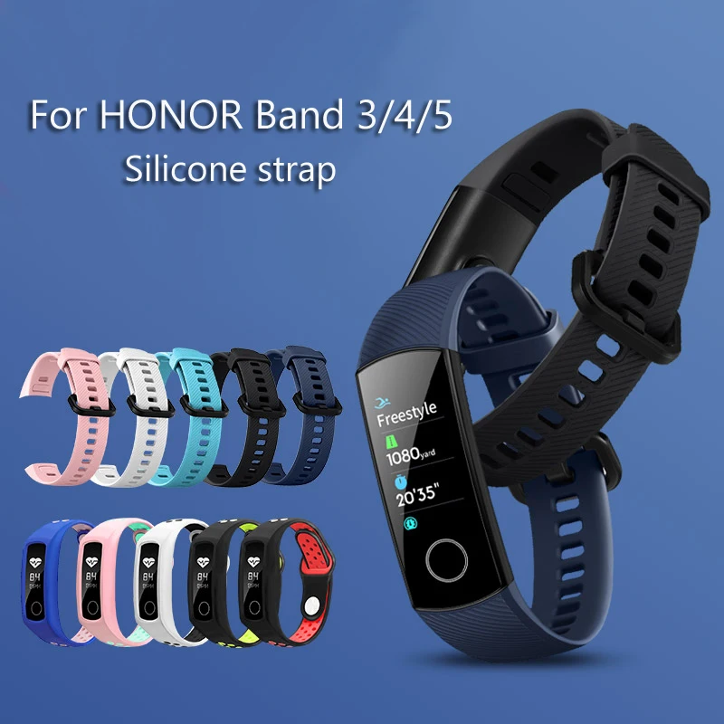 Силиконовый ремешок для honor band 4 5 Смарт-спортивный браслет двухцветный fot huawei honor band 3 пористый дышащий сменный ремешок